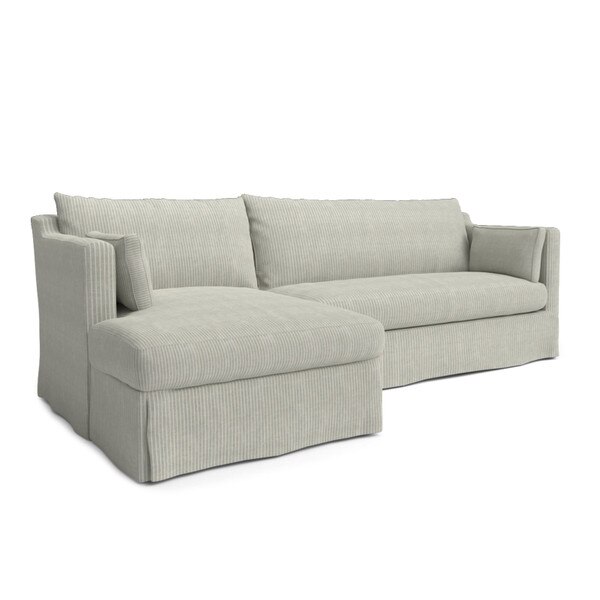 Camden Slip Sectional with Chaise (Ticking Driftwood)